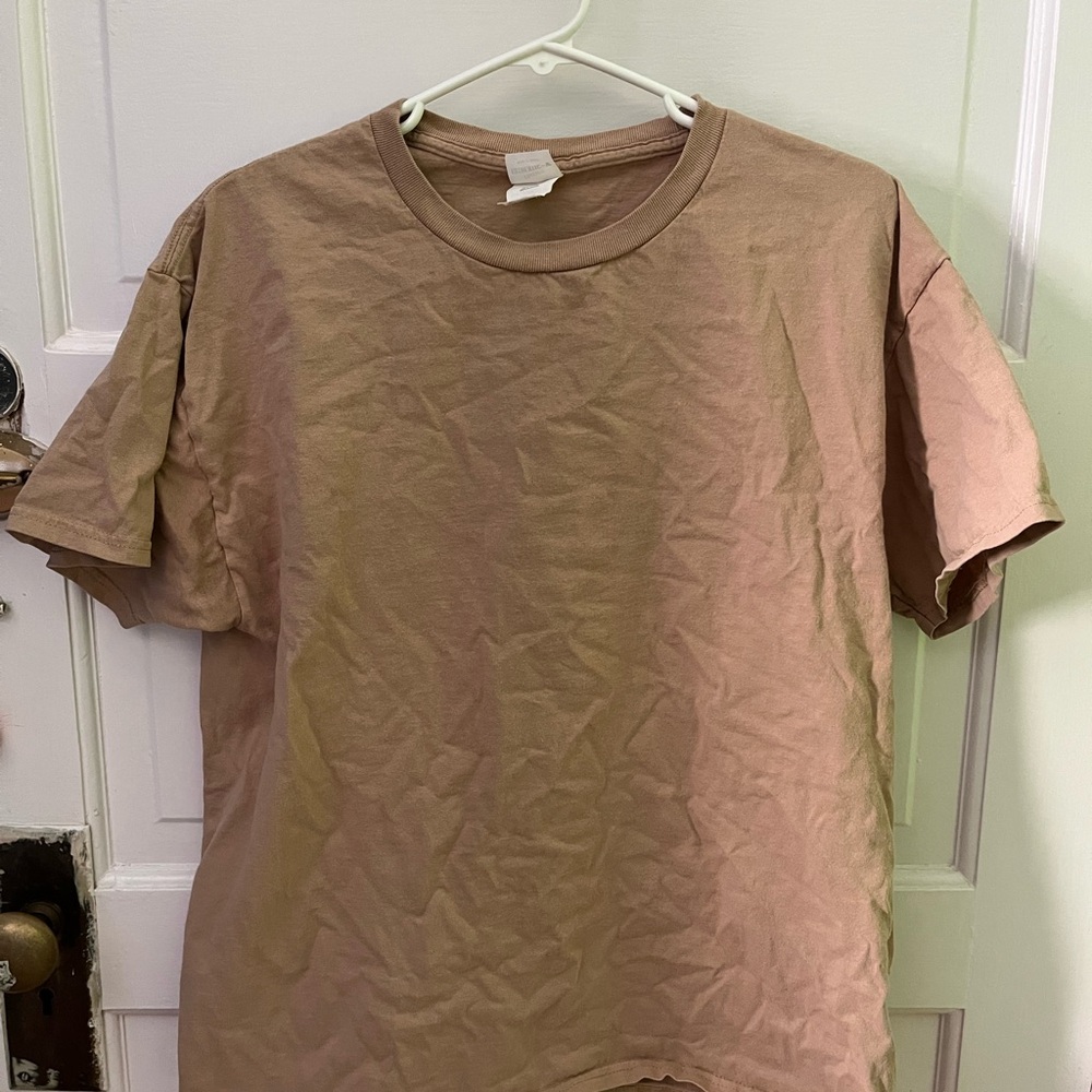 Men's Casual Tan T-Shirt (Large)